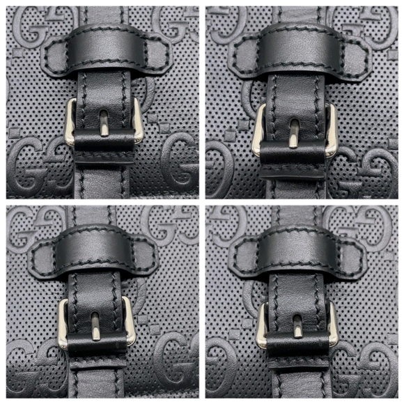 SALE! Authentic Gucci GG Black Embossed Leather Briefcase Tote W Dust Bag UNISEX - Picture 15 of 15
